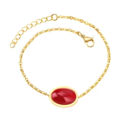 Anna K Jewelry - Armband Sten Röd Guld