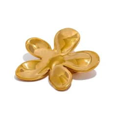 Anna K Jewelry - Brosch Plain Blomma Guld