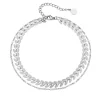 Anna K Jewelry - Fotlänk Blad DBL Stål