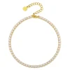 Anna K Jewelry - Fotlänk Kristall Tennis Guld
