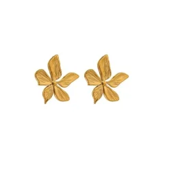 Anna K Jewelry - Örhängen Blommblad Guld