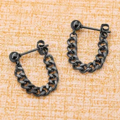 Anna K Jewelry - Örhängen Chain DBL Svart