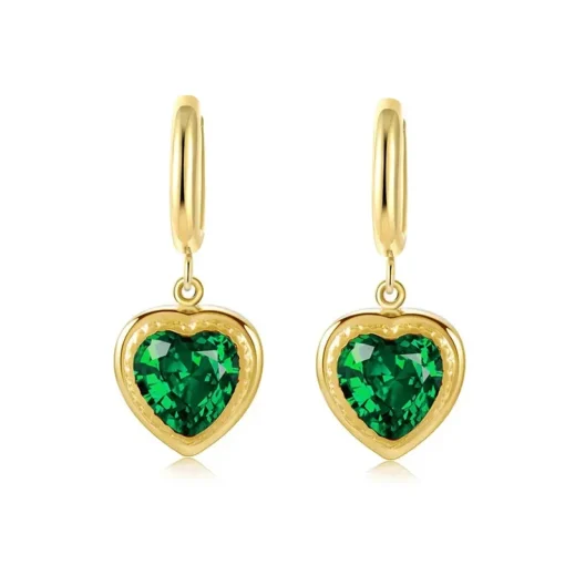 Anna K Jewelry - Örhängen Crystal Heart Grön
