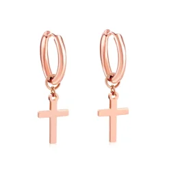 Anna K Jewelry - Örhängen Cross Rosé