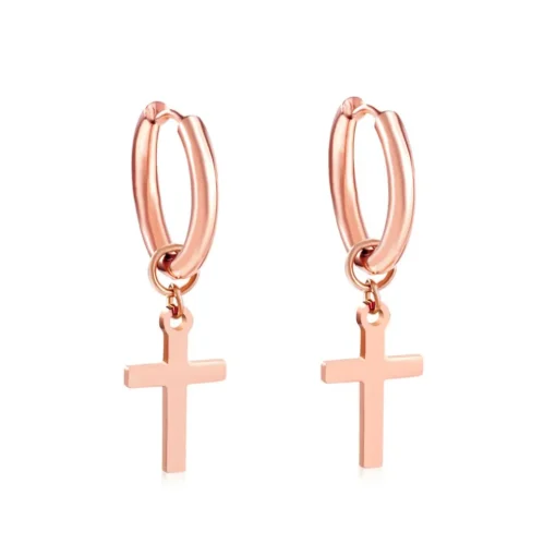 Anna K Jewelry - Örhängen Cross Rosé