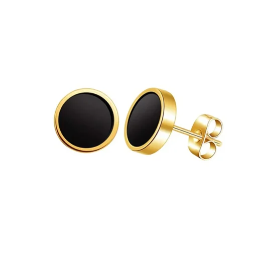 Anna K Jewelry - Örhängen Puck Mix Guld Svart