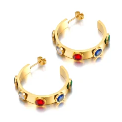 Anna K Jewelry - Örhängen Sparkling Round Guld Mix