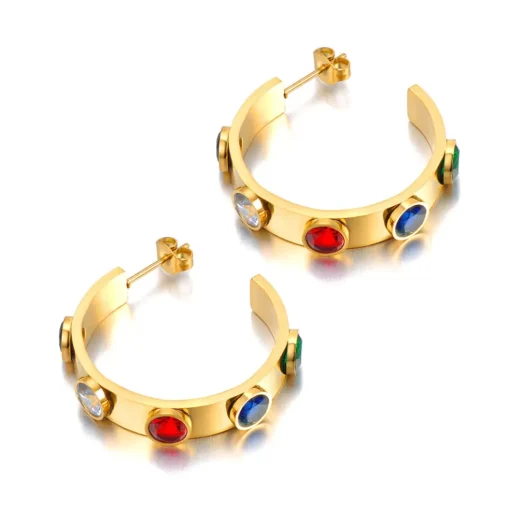Anna K Jewelry - Örhängen Sparkling Round Guld Mix