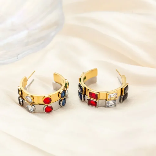 Anna K Jewelry - Örhängen Sparkling Round Guld Mix