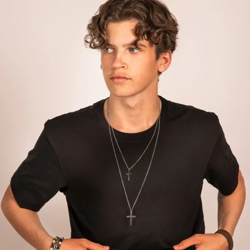 Arock - Halsband Cross Kort Stål