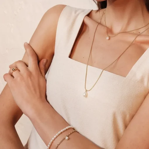 Astrid & Agnes - Halsband Palma Kort Stål