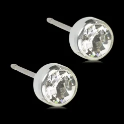 Blomdahl - Örhängen Bezel Titan Silver Klar