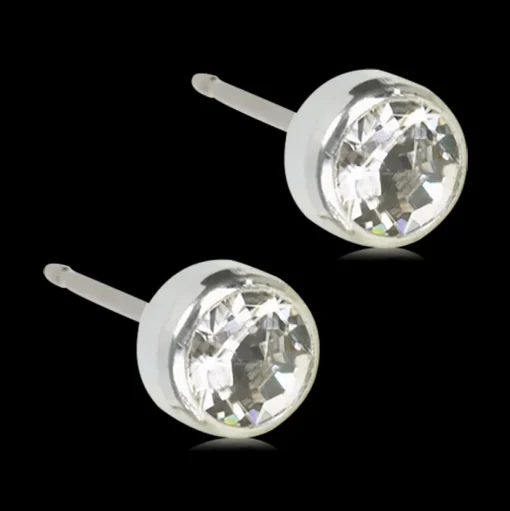 Blomdahl - Örhängen Bezel Titan Silver Klar