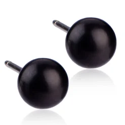 Blomdahl - Örhängen Boll Plain Titan Svart