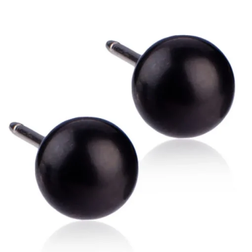 Blomdahl - Örhängen Boll Plain Titan Svart