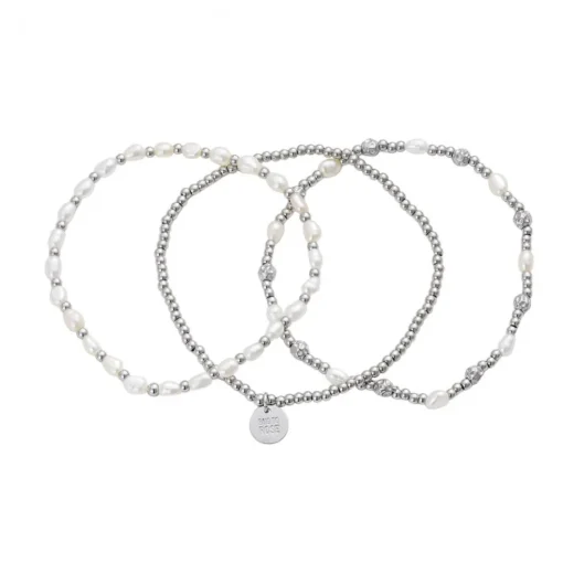 Bud To Rose - Armband Karma 3-Pack Stål Pärlor