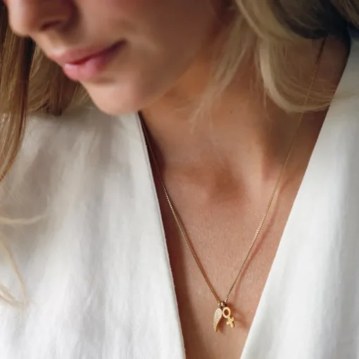 Bud To Rose - Halsband Wing Woman Välgörenhet Guld