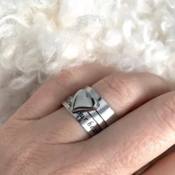 Bud To Rose - Ring Tripple Heart Silver