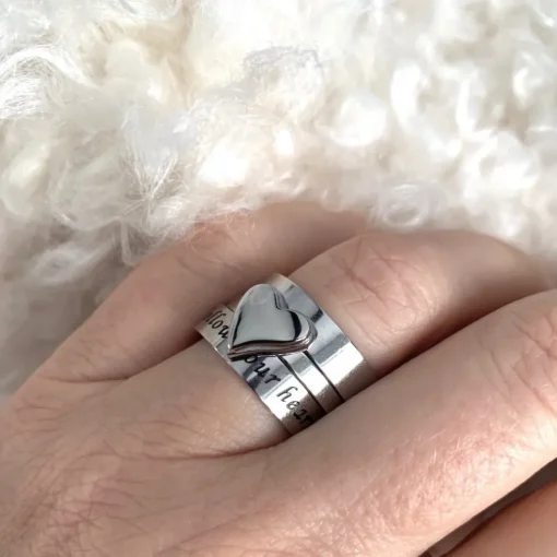 Bud To Rose - Ring Tripple Heart Silver
