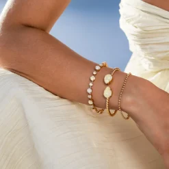 Caroline Svedbom - Armband Mini Drop Rhodium Soft Yellow