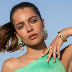Caroline Svedbom - Armband Mini Drop Guld Soft Mint