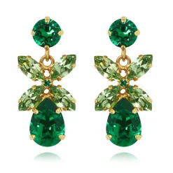 Caroline Svedbom - Örhängen Mini Dione Guld Majestic Green Combo