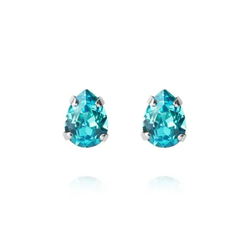 Caroline Svedbom - Örhängen Superpetite Drop Rhodium Aquamarine