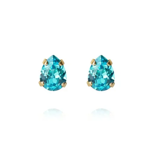 Caroline Svedbom - Örhängen Superpetite Drop Guld Aquamarine