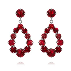Caroline Svedbom - Örhängen Mini Delia Rhodium Red Combo