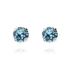 Caroline Svedbom - Örhängen Classic Stud Rhodium Aquamarine