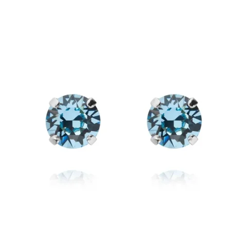 Caroline Svedbom - Örhängen Classic Stud Rhodium Aquamarine