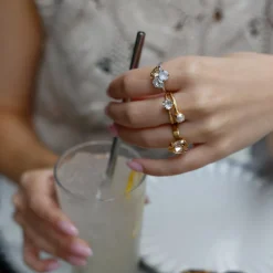 Caroline Svedbom - Ring Ana Rhodium Golden Combo
