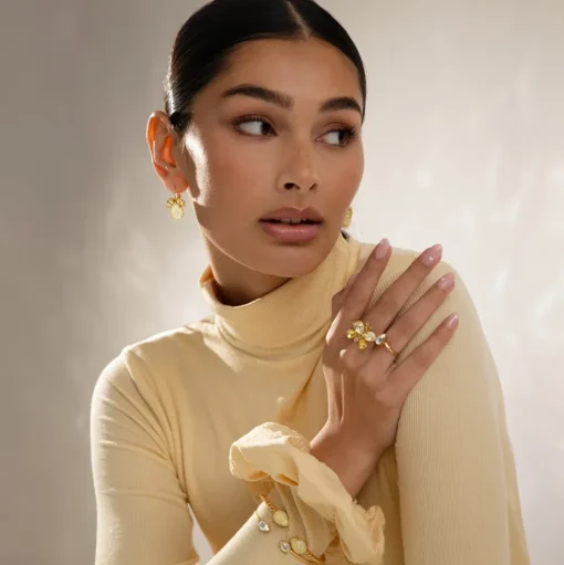 Caroline Svedbom - Ring Butterfly Guld Yellow Combo