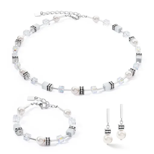Coeur De Lion - Armband Geocube Pearl Silver