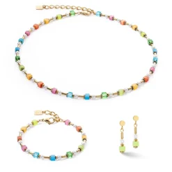 Coeur De Lion - Halsband Mix Mini Cubes Pearl Rainbow