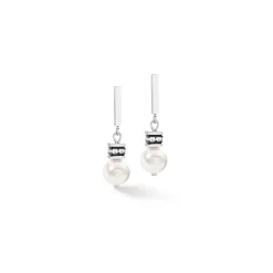 Coeur De Lion - Örhängen Geocube Pearl Silver