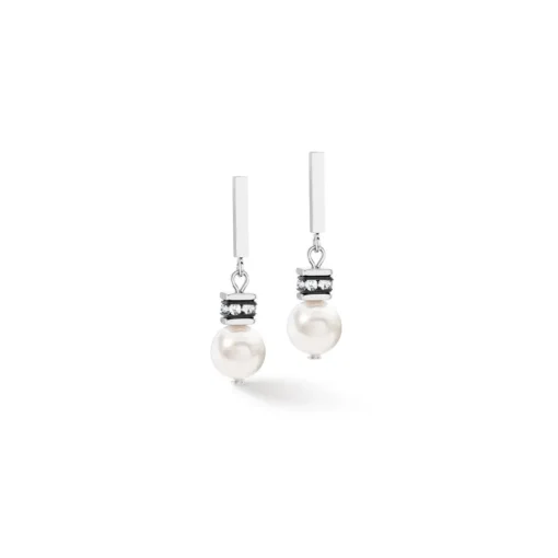 Coeur De Lion - Örhängen Geocube Pearl Silver