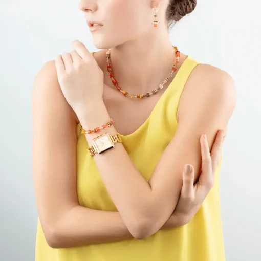 Coeur De Lion - Örhängen Geocube Iconic Orange