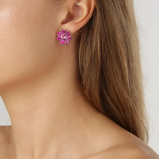 Dyrberg/Kern - Örhängen Aude Silver Pink