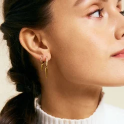Edblad - Örhängen Peak Hoops Sparkle Guld Klar