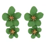 Fashion - Örhängen Dubbla Blommor Grön
