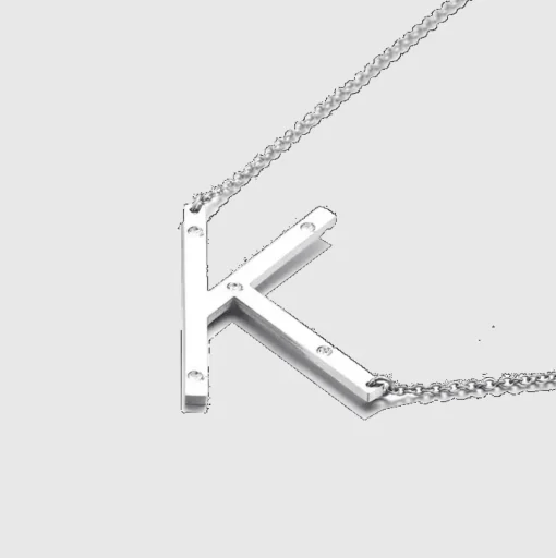 Ioaku - Halsband Identity Bokstav K Stål