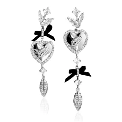 Ioaku - Örhängen Heart of Mistletoe Silver