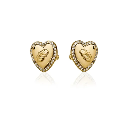 Ioaku - Örhängen Heart of Mistletoe Guld