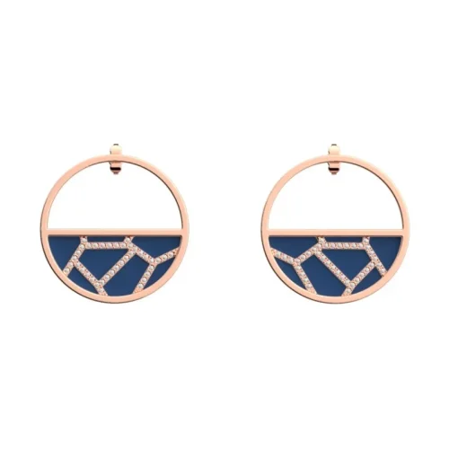 Les Georgettes - Örhängen Ring 30 Girafe Rosé CZ