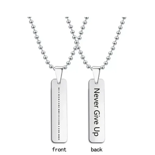 Love Words Jewellery - Halsband Stål Never Give Up Stål