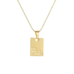 Love Words Jewellery - Halsband Message The World Guld