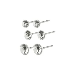 Pilgrim - Örhängen 3-Pack Silver Klar