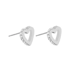 Snö of Sweden Örhängen Connected Stud Heart Silver
