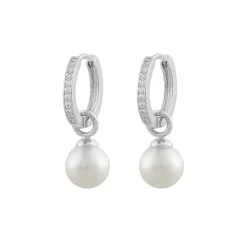 Snö of Sweden Örhängen Core Pearl Silver